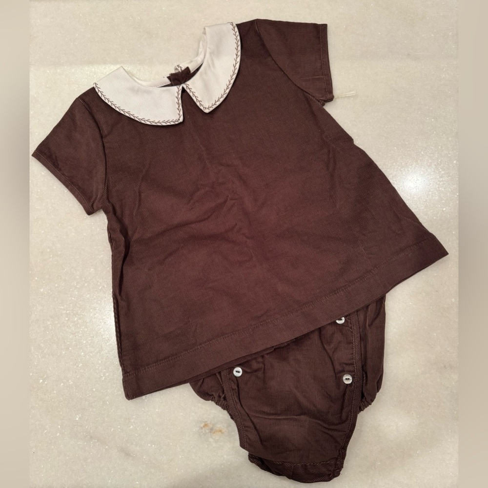 NEW Pixie Lily Brown Top Bottom Bubble Suit Size 18 Months
